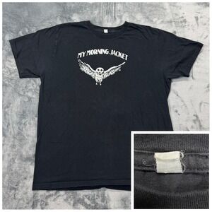 My Morning Jacket Band T-Shirt Black Owl Graphic Mens Large Short Sleeve Tee